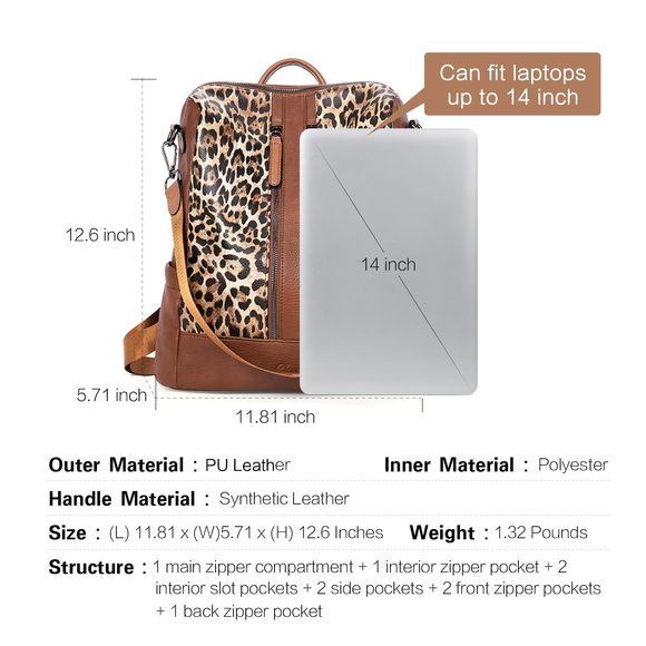 Backpack Purse Fashion Leather Backpack Convertible Large Travel -_-